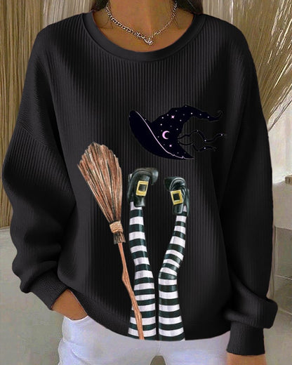 Women's Halloween Print Casual Hooded Sweatshirt