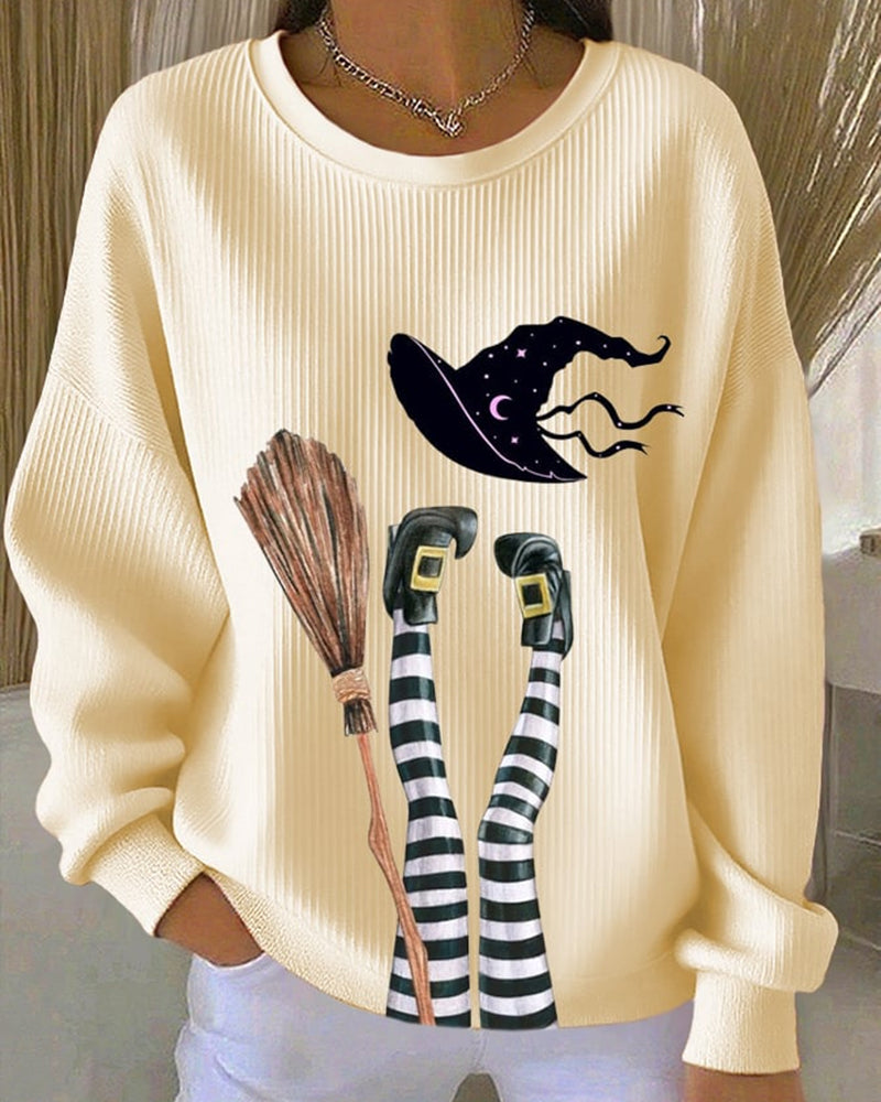 Women's Halloween Print Casual Hooded Sweatshirt
