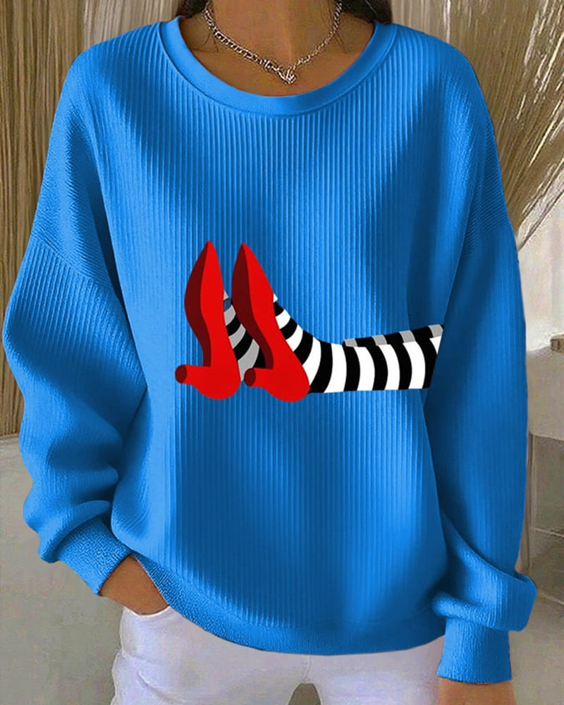 Women's Halloween Textured Sweatshirt