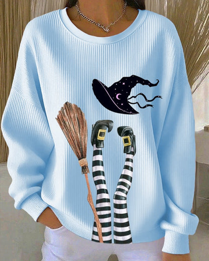 Women's Halloween Print Casual Hooded Sweatshirt