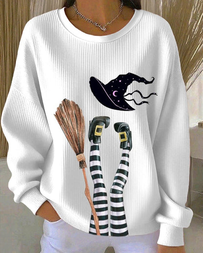 Women's Halloween Print Casual Hooded Sweatshirt