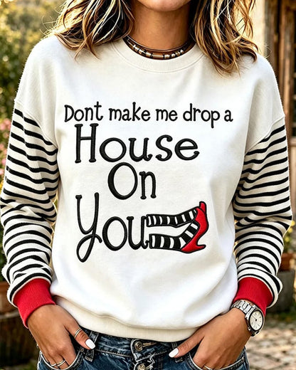 Women's Halloween Witch-Print Sweatshirt