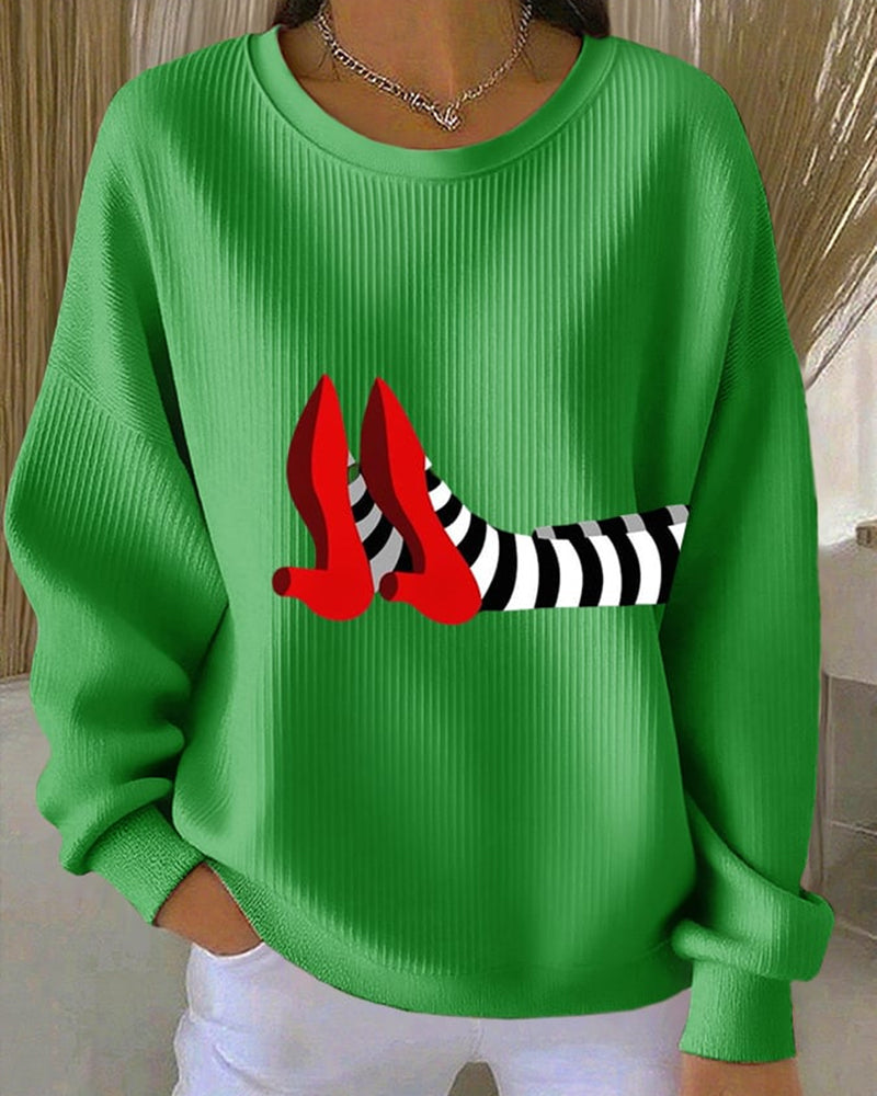 Women's Halloween Textured Sweatshirt