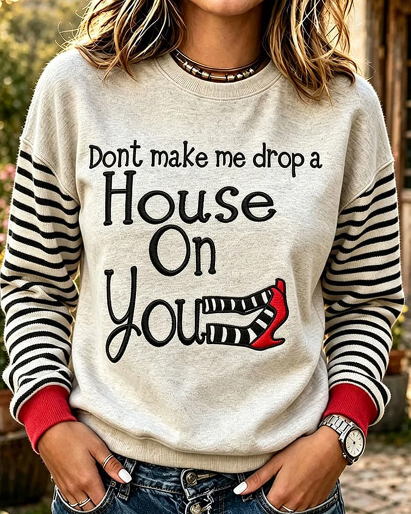 Women's Halloween Witch-Print Sweatshirt