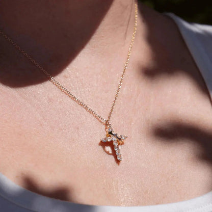 Christian Crown Cross Necklace Earrings