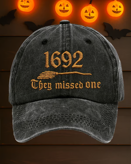 Unisex Halloween Witch Prints Adjustable Washed Cotton Cap