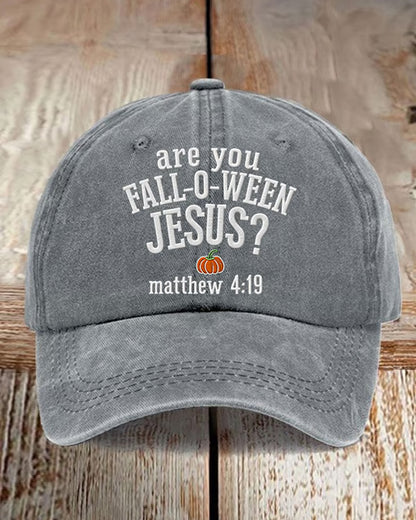 Unisex Casual Halloween Faith Print Adjustable Washed Cotton Cap