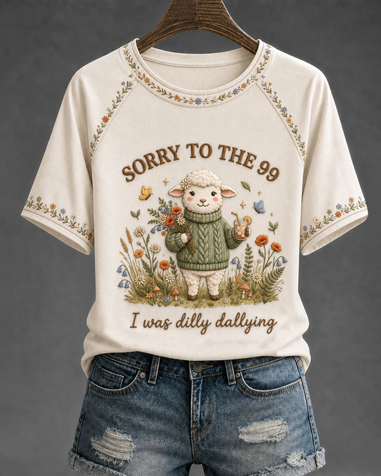Funny Christian I Was Dilly Dallying Printed Crew Neck Short Sleeve Tshirt