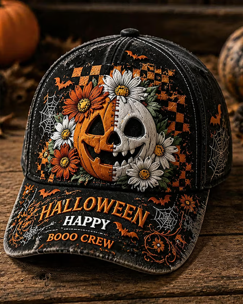 Unisex Happy Halloween Pumpkin Print Hat